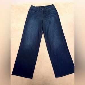 Dark Blue Old Navy High Rise Wow Wide Leg Jeans, Size 8R
